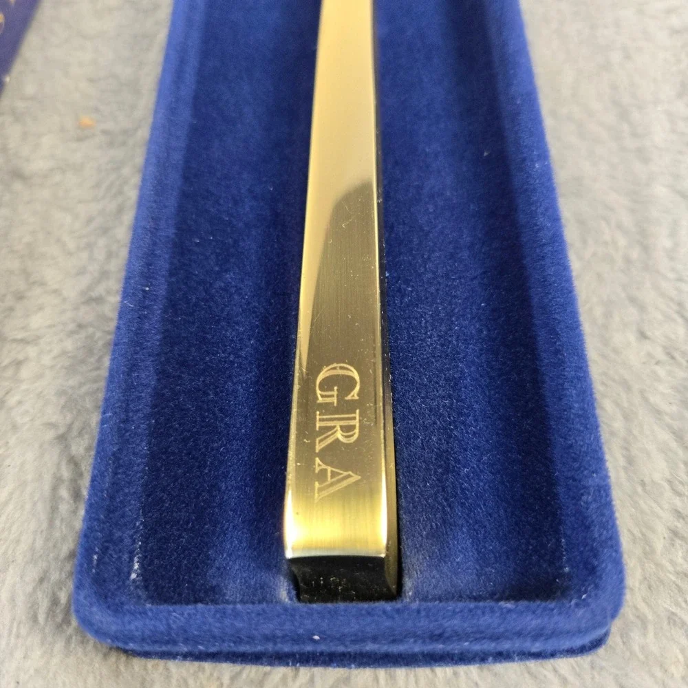 Vintage 1984 Avon Personalized Solid Brass Razor GRA Initials Original Box 67636
